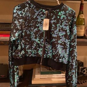 NWT Forever 21 cropped sequence mermaid jacket